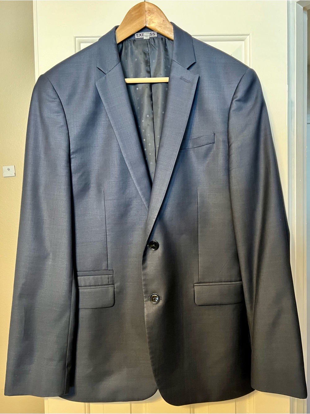 Express Men's Navy Two-Button Suit Jacket